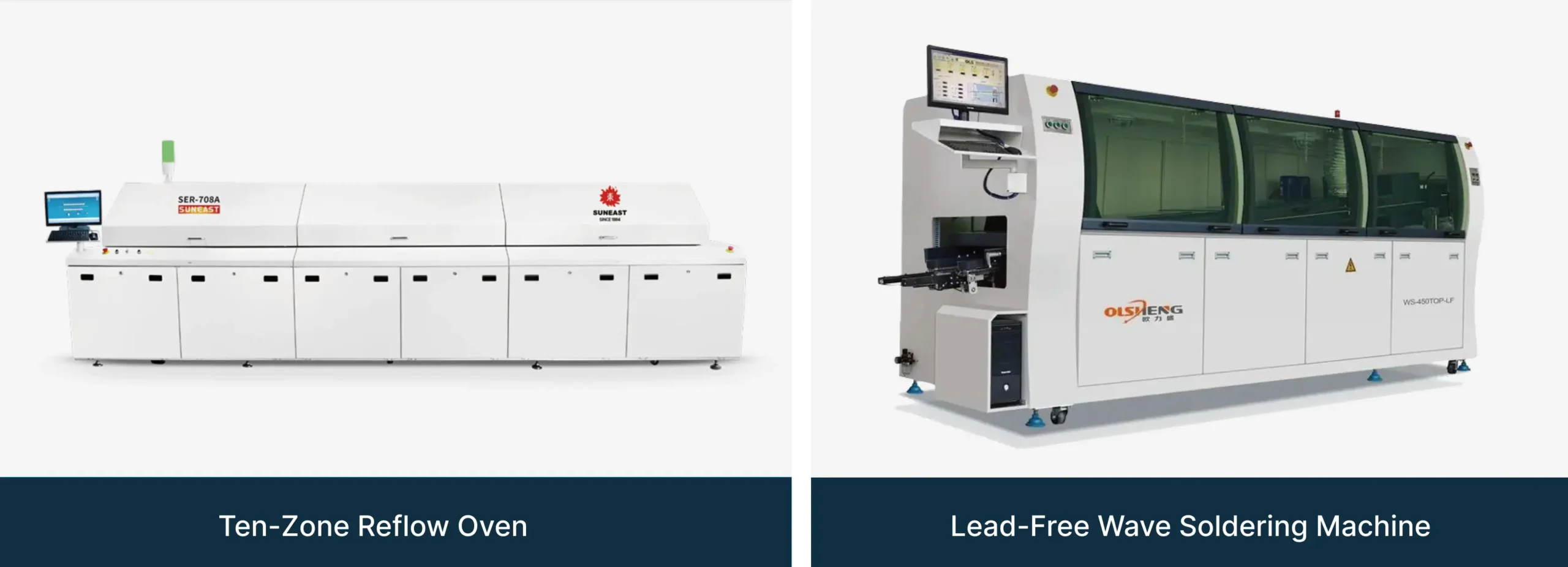 product equipment-Ten-Zone Reflow Oven. Lead-Free Wave Soldering Machine