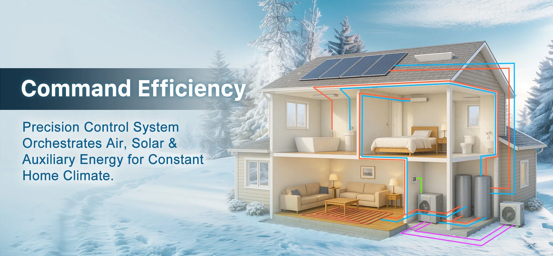 Triple-Conditioning Heat Pump Control-Heating、Cooling、Domestic Hot Water Supply